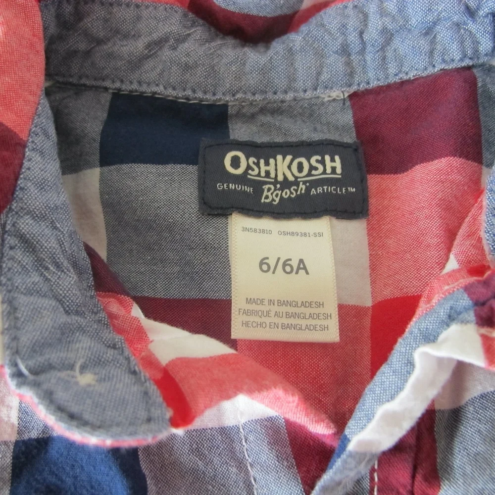 Bundle of 3 OshKosh B'Gosh & Old Navy Boy's Collared Shirts Size 6 & Small GUC